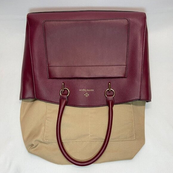 Nanette Lepore Plum Berry Saffiano Leather Large Tote Handle Shoulder Bag Purse - Picture 14 of 16